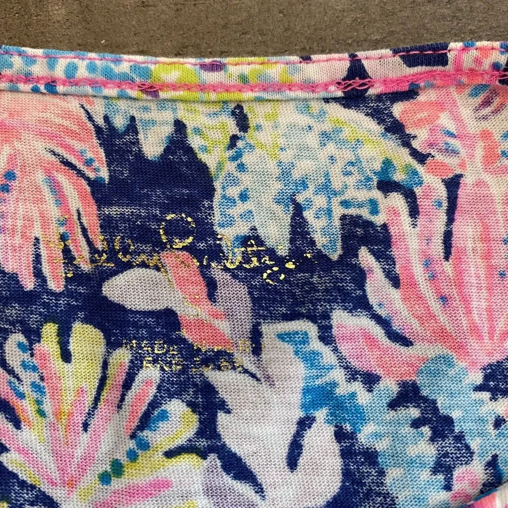 Lilly Pulitzer Girls Giavanna Dress‎ Colorful Floral Long Sleeve Pockets Sz S